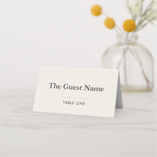 Editorial Minimalist Winter Wedding Folded   Place Card