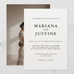 Editorial Minimalist Winter Wedding Photo Layout Invitation