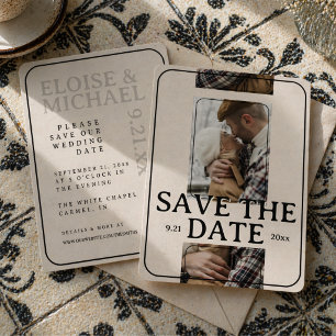 Editorial Photo Grid Save the Date Invitation