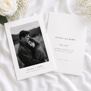 Editorial Photo Modern Serif Wedding Save the Date