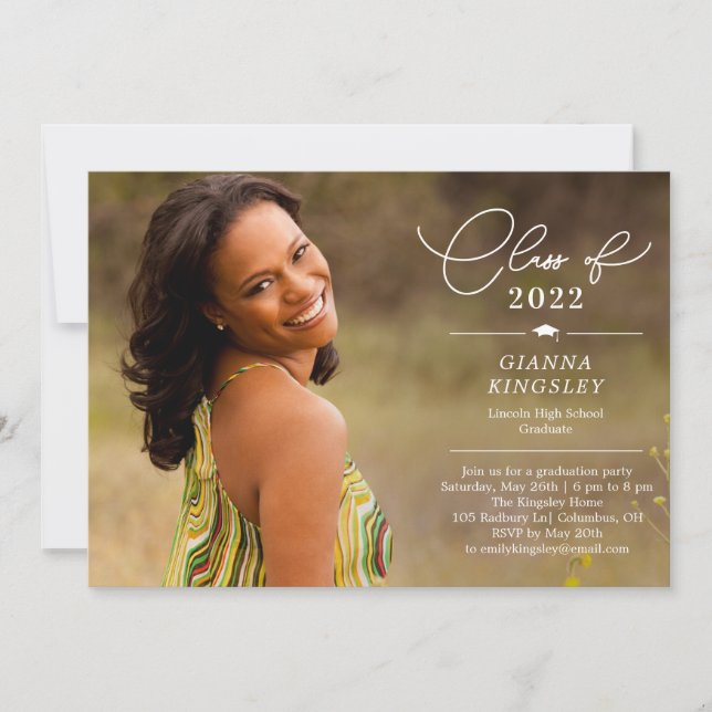 Editorial Style Graduation Announcement Invitation (Front)