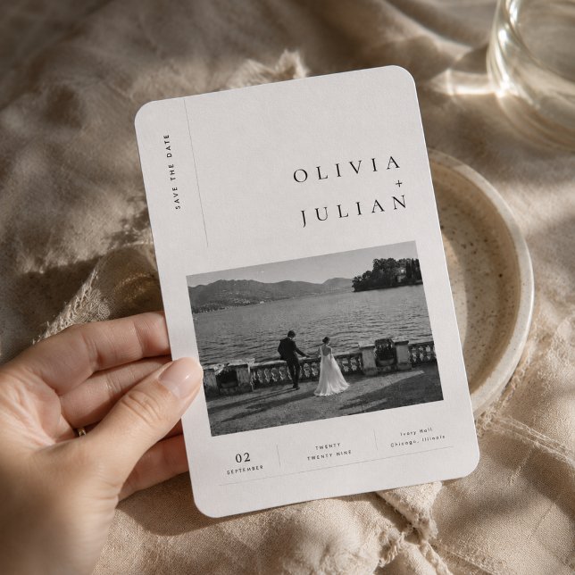 Editorial Style | Minimalist Photo Wedding Save The Date (Creator Uploaded)