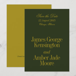 Editorial Style Olive Green Chartreuse Wedding Save The Date