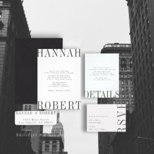 Editorial Style Wedding Invitation