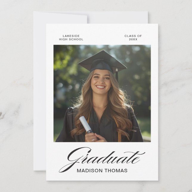 Editorial Typography Graduation  Invitation (Front)