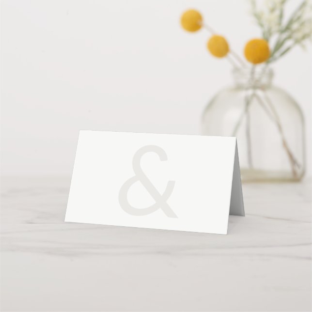 Editorial Typography Wedding Place Card (Back)