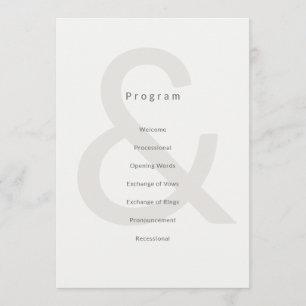 Editorial Typography Wedding Program Programme
