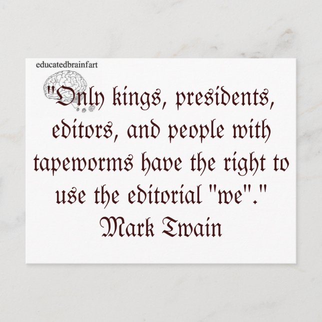 Editorial "we" postcard (Front)