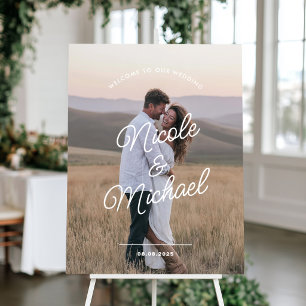 Editorial Wedding Welcome Sign Poster with Photo