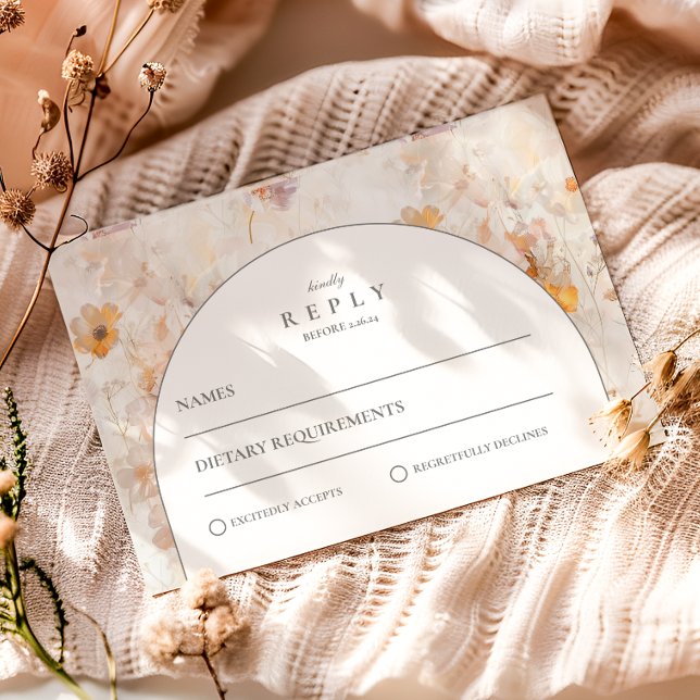 Editorial Wildflower Wedding RSVP Card (Creator Uploaded)
