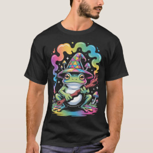 Edm Dj Psychedelic Party Rave Frog Wizard Mushroom T-Shirt