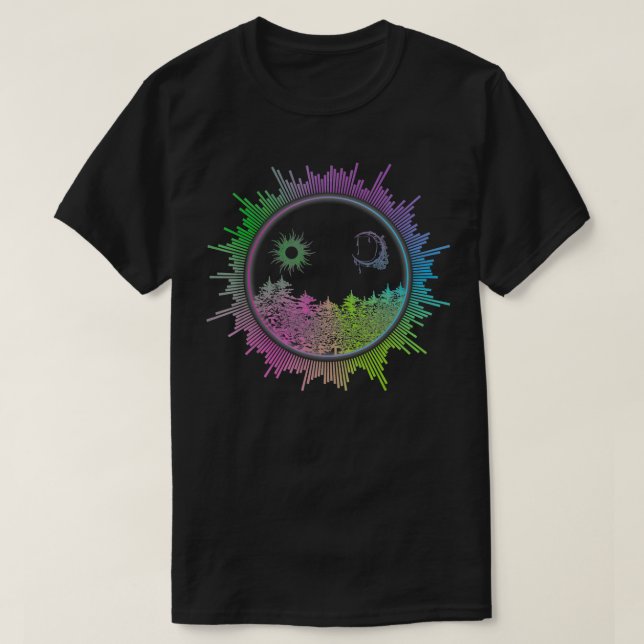 EDM Equalizer Techno Illustration Electric Music F T-Shirt (Design Front)