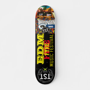 EDM FYRE MUSIC Skateboard, 7¾" Deck Skateboard