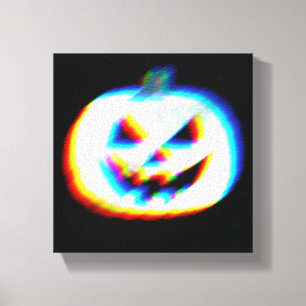 EDM Glitchy White Pumpkin Canvas Print