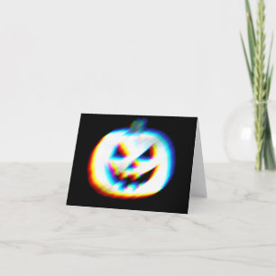 EDM Glitchy White Pumpkin Card