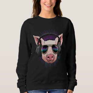 EDM House Music DJ Pig Music Music Artist Pig Mom Sweatshirt
