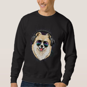 EDM House Music DJ Pomeranian Dog Music Music Art Sweatshirt