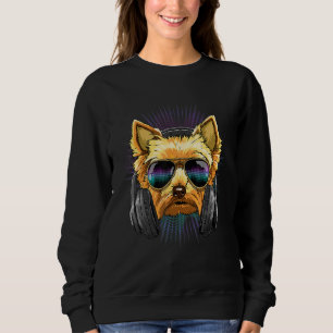 EDM House Music DJ Yorkshire Terrier Dog Music Ar Sweatshirt