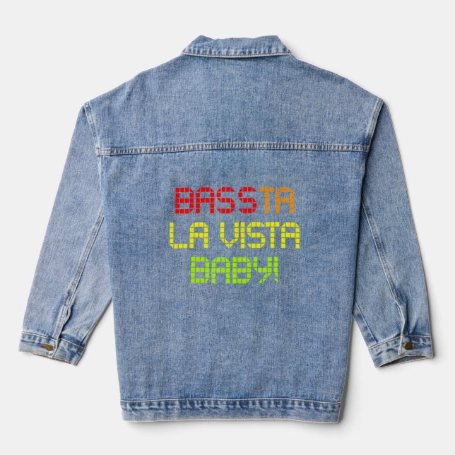 Edm Rave Hardstyle Dubstep Dj Techno Bassta La Vis Denim Jacket (Back)