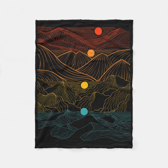 Edm Techno Sun Moon Music Festival Party Dancing D Fleece Blanket (Front)