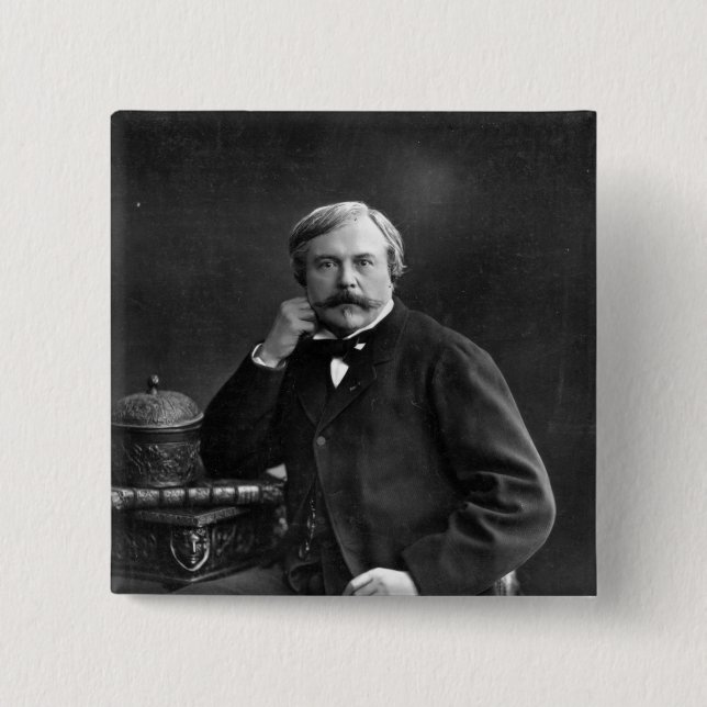 Edmond de Goncourt 15 Cm Square Badge (Front)