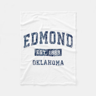 Edmond Oklahoma Ok Vintage Established Sports Desi Fleece Blanket