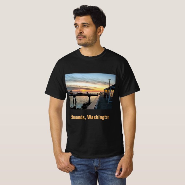 Edmonds Washington Pier at Sunset T-Shirt (Front Full)