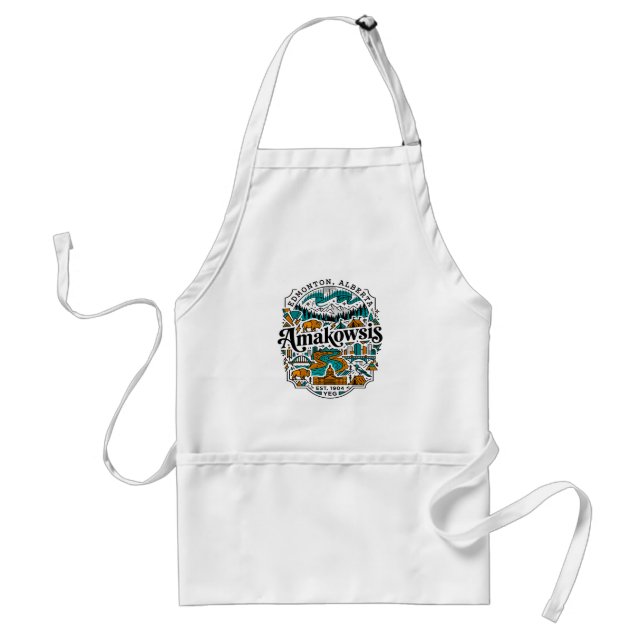 Edmonton Alberta Bison River Valley Landscape Illu Standard Apron (Front)