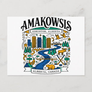 Edmonton Alberta Canada River Valley City Skyline Postcard