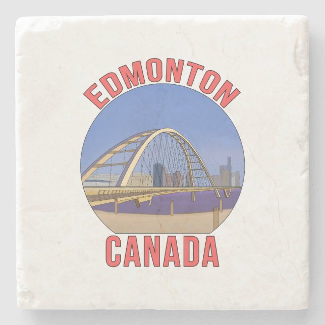 Edmonton Alberta Canada Stone Coaster (Front)