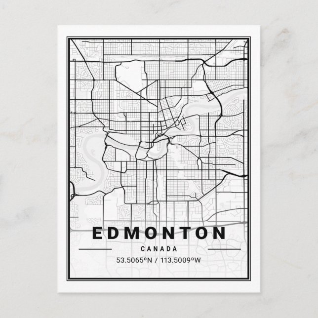 Edmonton Alberta Canada Travel City Map Postcard (Front)