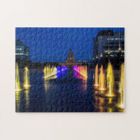 Edmonton Alberta Legislature Fountain Lights