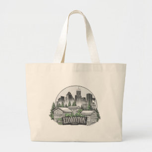Edmonton City Canada Large Tote Bag