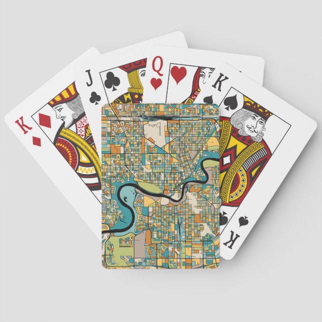 Edmonton City Map Playing Cards (Back)