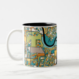Edmonton map Two-Tone coffee mug