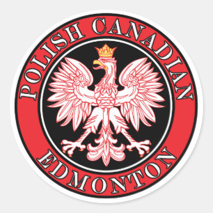 Edmonton Polish Canadian Eagle Classic Round Sticker
