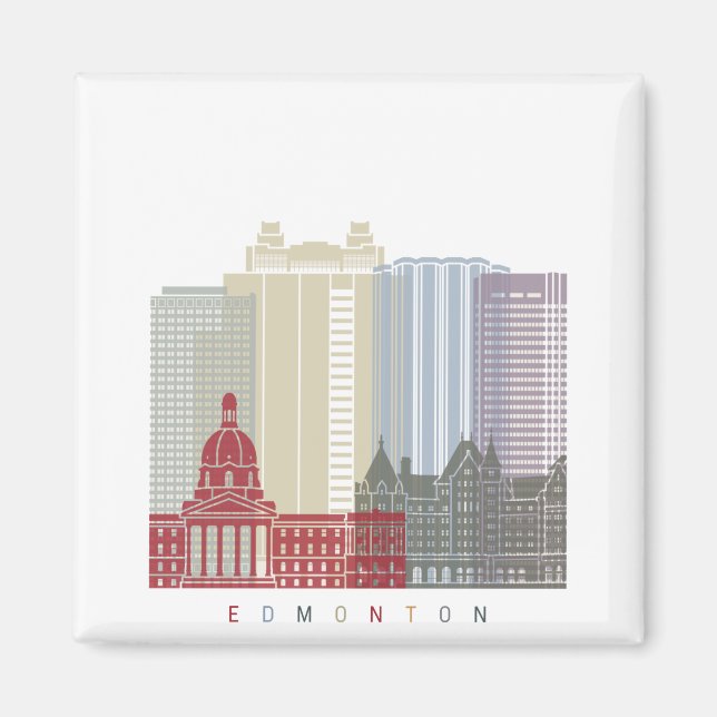 Edmonton skyline poster magnet (Front)