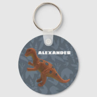 Edmontosaurus Toy Dinosaur Orange and Blue Gray