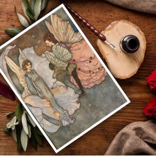  Edmund Dulac Vintage Fairy Greeting Postcard