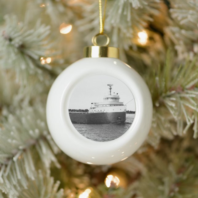 Edmund Fitzgerald Ceramic Ball Christmas Ornament (Tree)