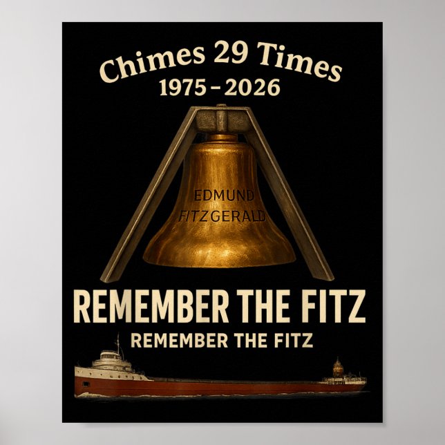 Edmund Fitzgerald, Remember The Fitz Great Lakes M Poster (Front)