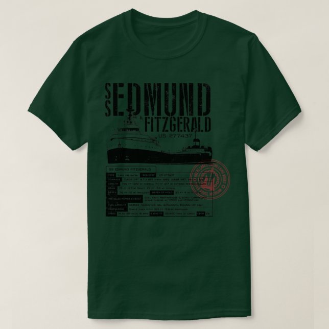 Edmund Fitzgerald T-Shirt (Design Front)