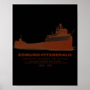 Edmund Fitzgerald T Shirt Poster