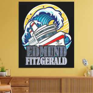 Edmund Fitzgerald Tribute to the Legendary Ship Canvas Print