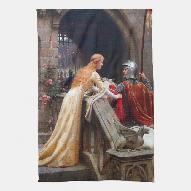 Edmund Leighton God Speed Tea Towel (Vertical)