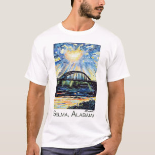 Edmund Pettus Bridge, Selma Alabama, Sunburst T-Shirt
