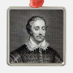 Edmund Spenser, engraved by Burnet Reading Metal Tree Decoration