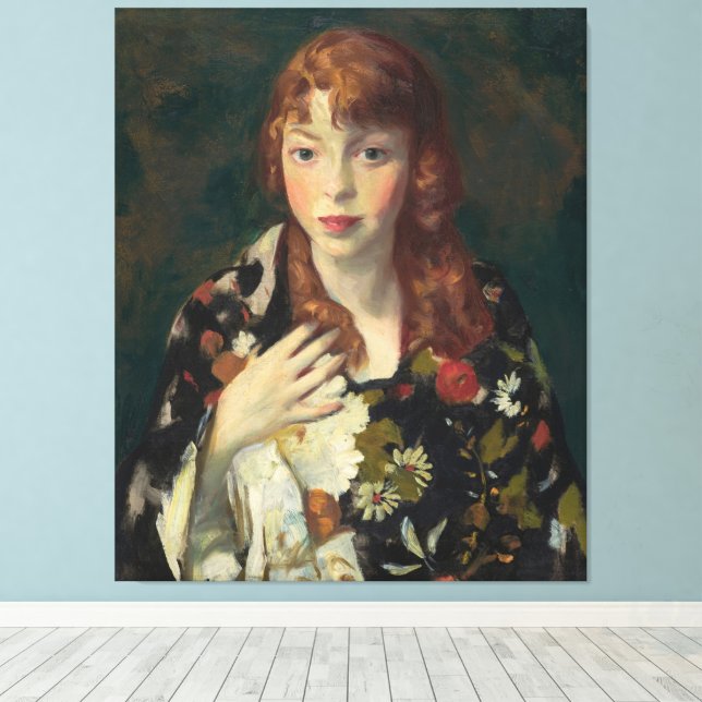  Edna Smith in a Japanese Wrap Canvas Print (Insitu(Wood Floor))