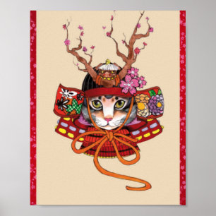 Edo Samurai Neko Poster