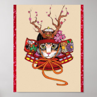 Edo Samurai Neko Poster